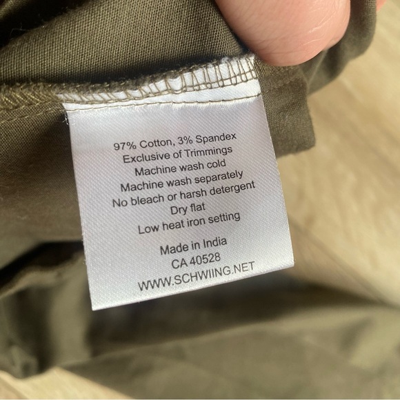 Schwiing coat button front hunter green hooded jacket - Picture 6 of 8